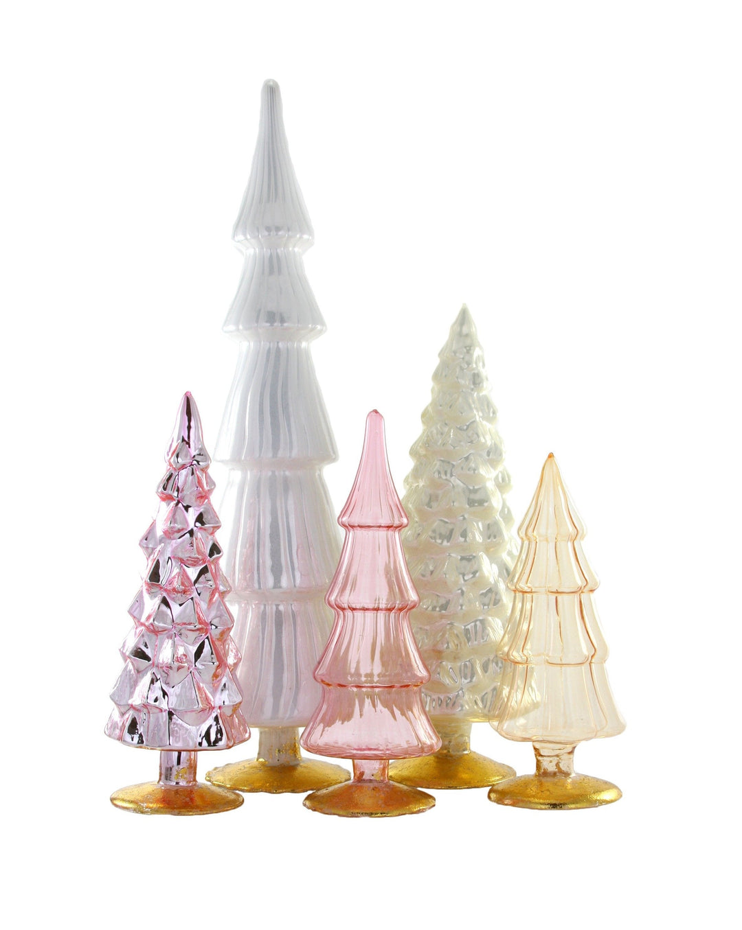 NEUTRAL GLASS HUE CHRISTMAS TREE SET BY CODY FOSTER Cody Foster Co. Decorative Trees Bonjour Fete - Party Supplies