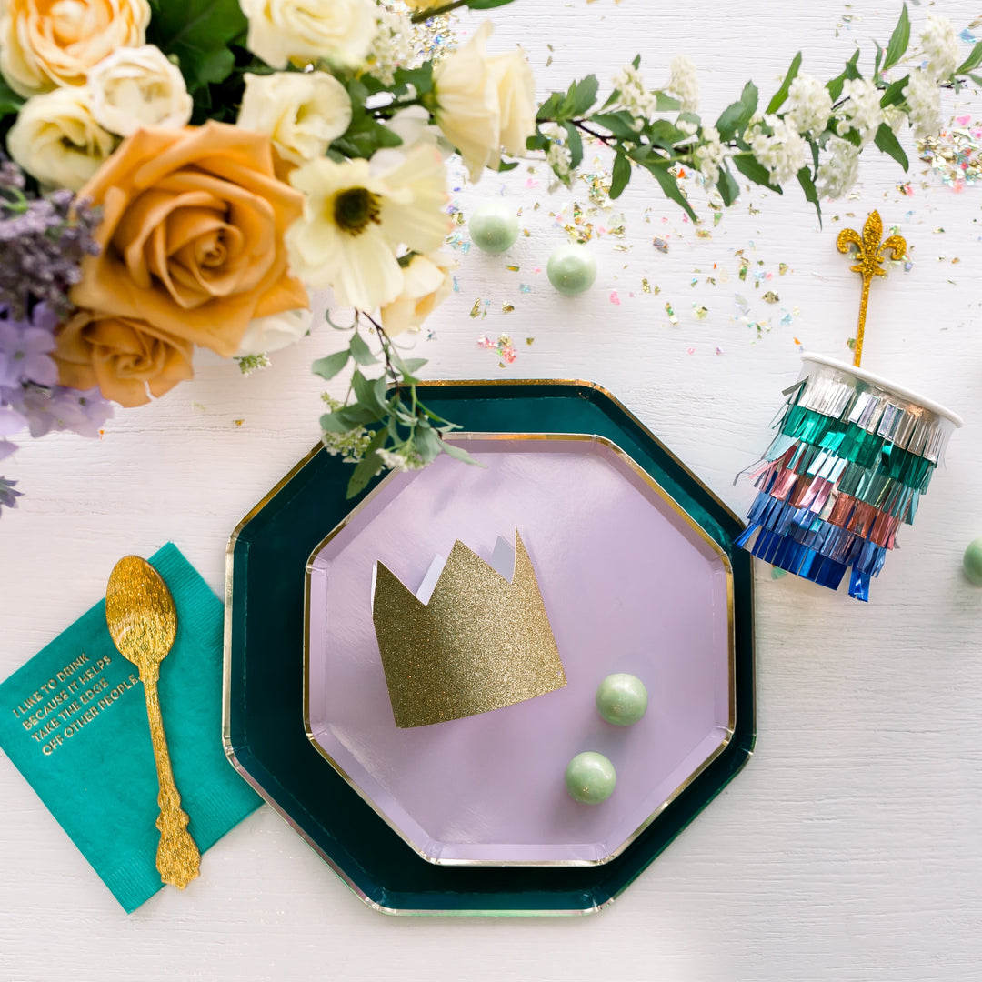 LILAC PURPLE OCTAGONAL PLATES Meri Meri Plates Bonjour Fete - Party Supplies