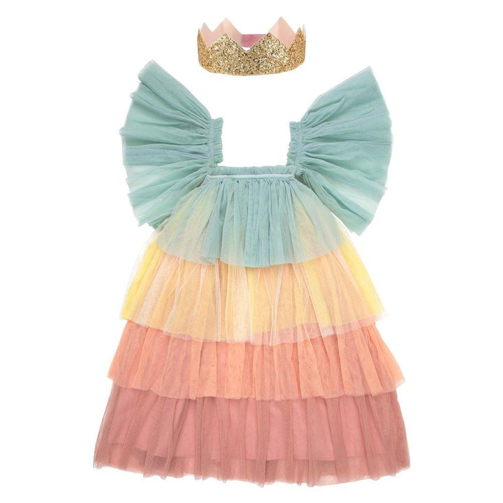 RAINBOW RUFFLE PRINCESS COSTUME FOR KIDS BY MERI MERI Meri Meri Dress Up Bonjour Fete - Party Supplies