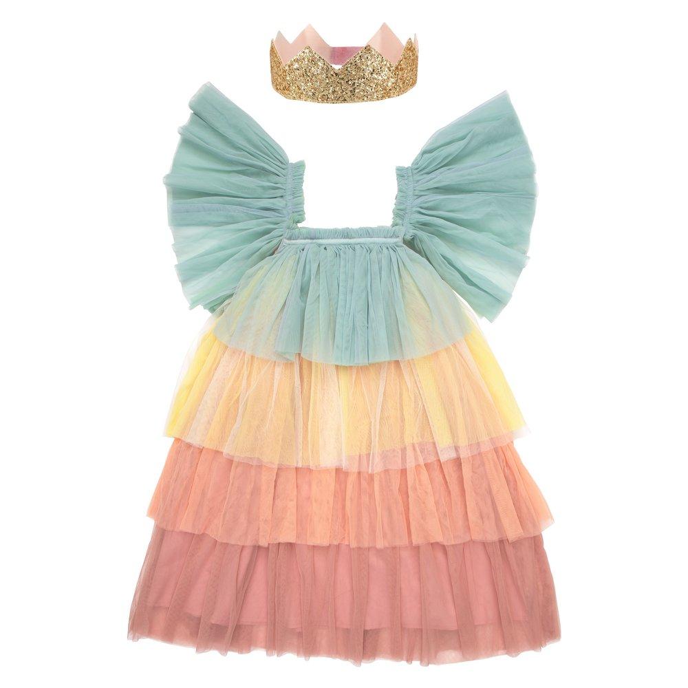 RAINBOW RUFFLE PRINCESS COSTUME FOR KIDS BY MERI MERI Meri Meri Dress Up Bonjour Fete - Party Supplies