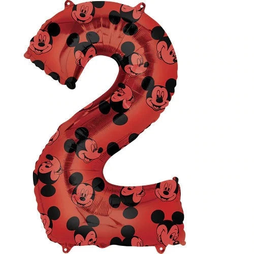 MICKEY MOUSE NUMBER 2 FOIL BALLOON LA Balloons Bonjour Fete - Party Supplies