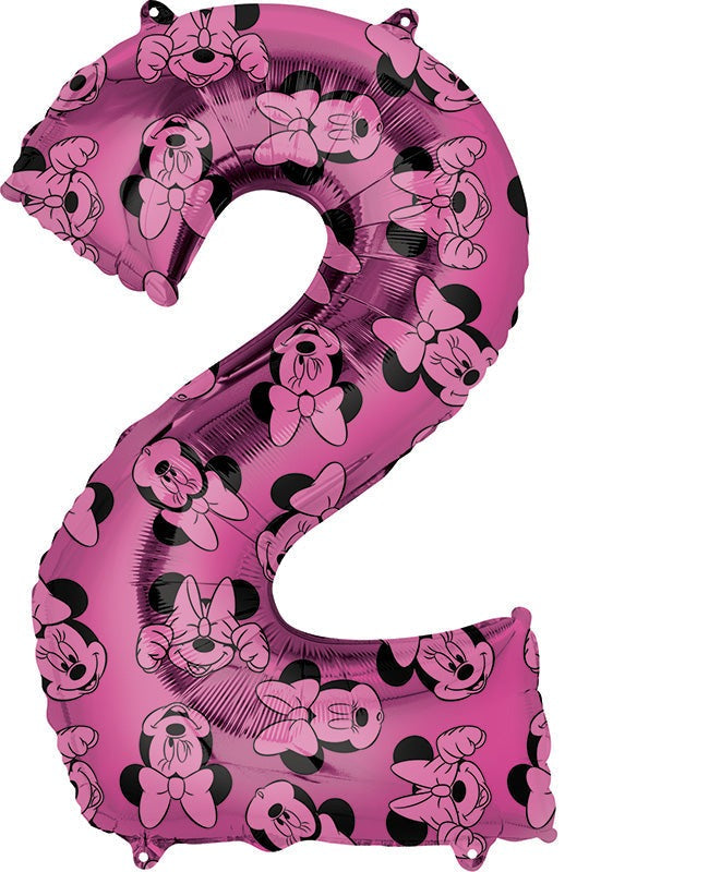 MINNIE MOUSE NUMBER TWO FOIL BALLOON Bargain Balloons Bonjour Fete - Party Supplies