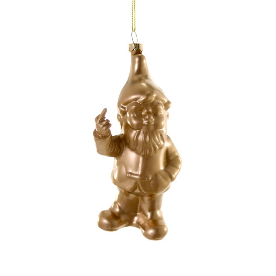 NAUGHTY GNOME GOLD ORNAMENT Cody Foster Co. Christmas Ornament Bonjour Fete - Party Supplies