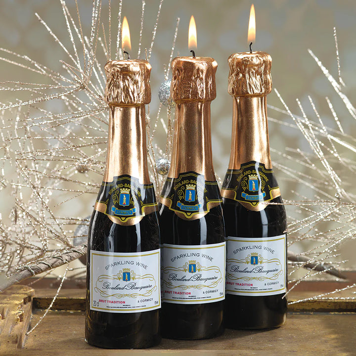 MINI CHAMPAGNE BOTTLE CANDLE Zodax Home Candle Bonjour Fete - Party Supplies