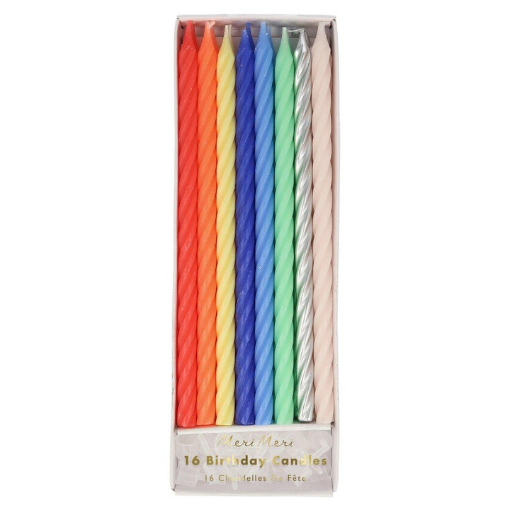 NEON TWISTED CANDLES Meri Meri Birthday Candles Bonjour Fete - Party Supplies