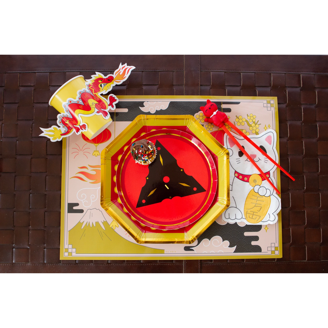 NINJA DESSERT PLATES Ma Fete Plates Bonjour Fete - Party Supplies