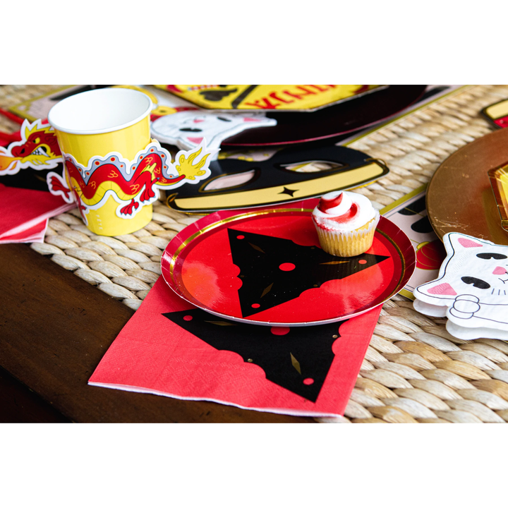 NINJA DESSERT PLATES Ma Fete Plates Bonjour Fete - Party Supplies