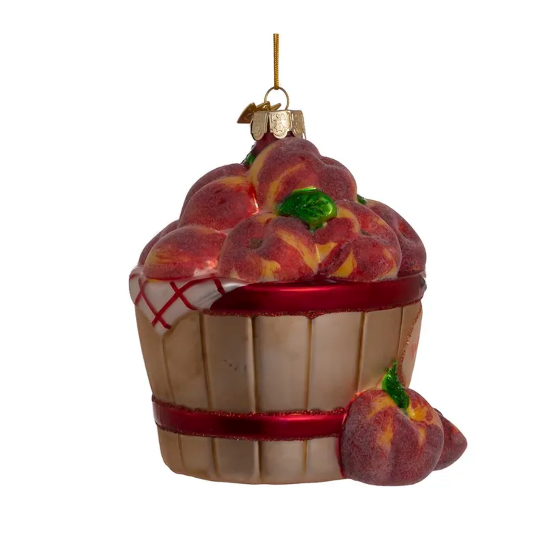 NOBLE GEMS PEACHES IN BASKET Kurt S. Adler, Inc. Christmas Ornament Bonjour Fete - Party Supplies