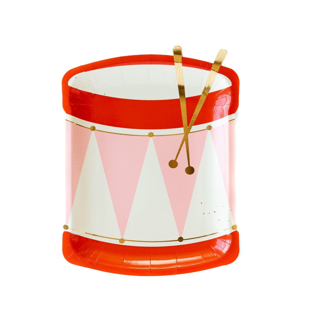 NUTCRACKER THEMED TOY DRUM PAPER PLATE My Mind’s Eye Christmas Tableware Bonjour Fete - Party Supplies