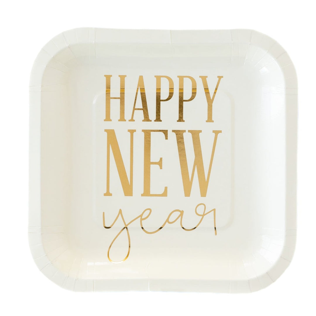 HAPPY NEW YEAR PLATES My Mind's Eye New Year's Eve Bonjour Fete - Party Supplies