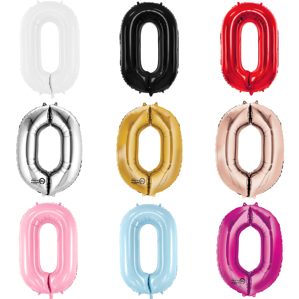 NUMBER 0 FOIL BALLOON LA Balloons Balloon Bonjour Fete - Party Supplies