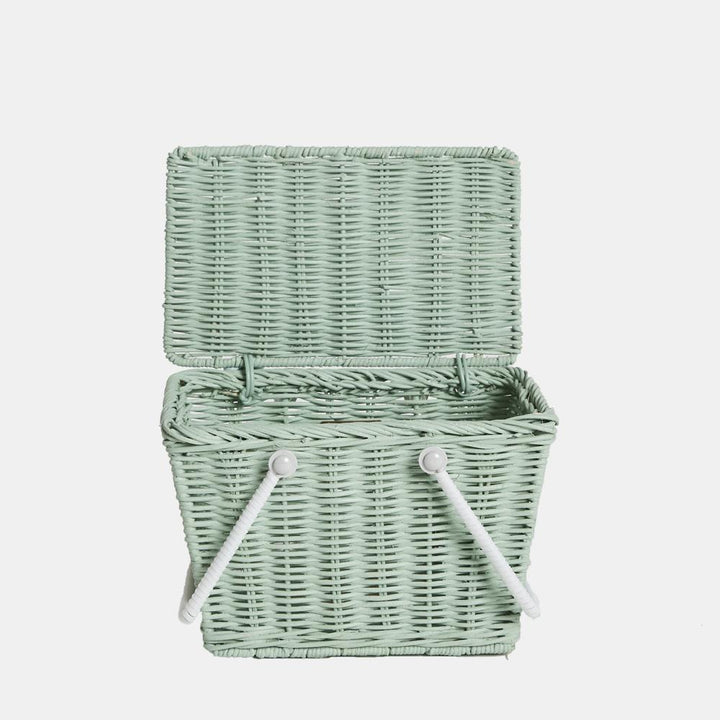 PIKI MINT GREEN  MINI PICNIC BASKET BY OLLI ELLA Olli Ella Dress Up Bonjour Fete - Party Supplies