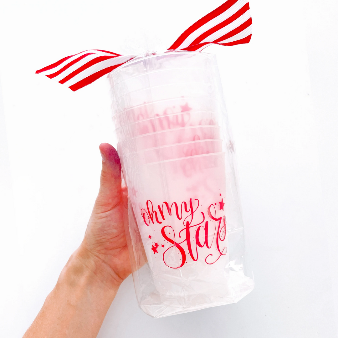 OH MY STARS FROSTED PARTY CUPS Cami Monet Bonjour Fete - Party Supplies