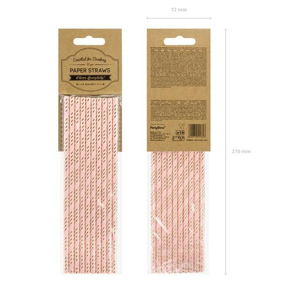 PAPER STRAWS - LIGHT PINK Party Deco STRAWS Bonjour Fete - Party Supplies