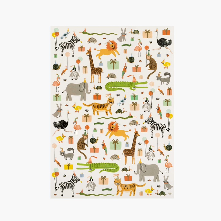 PARTY ANIMALS WRAPPING SHEETS Rifle Paper Co christmas gift wrap Bonjour Fete - Party Supplies