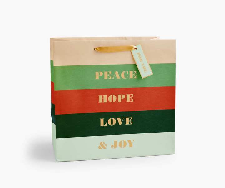 PEACE AND JOY GIFT BAGS Rifle Paper Co Gift Bag LARGE Bonjour Fete - Party Supplies