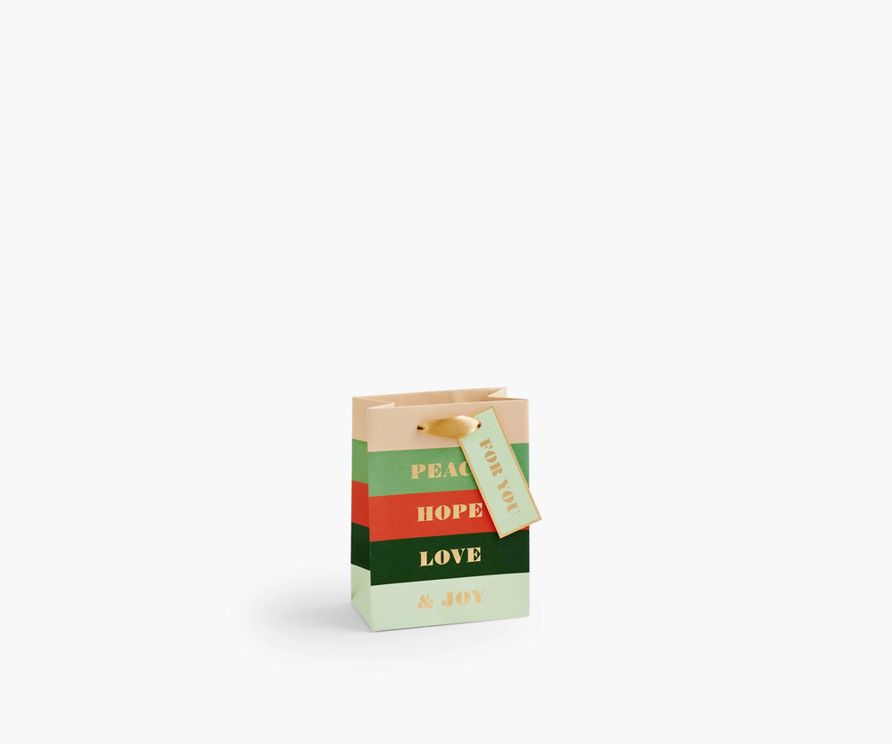 PEACE AND JOY GIFT BAGS Rifle Paper Co Gift Bag SMALL Bonjour Fete - Party Supplies