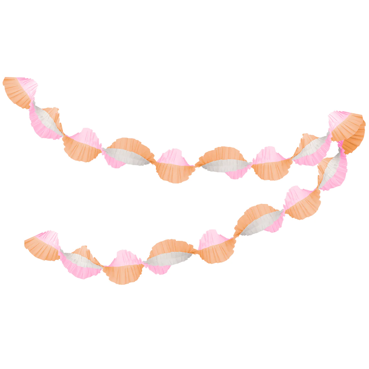 PEACH & PINK STITCHED STREAMER Meri Meri Garlands & Banners Bonjour Fete - Party Supplies