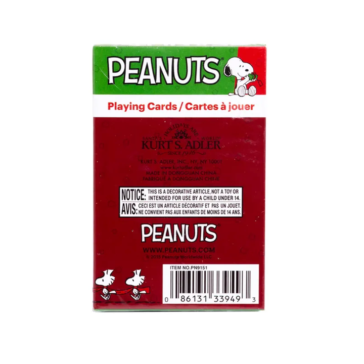 PEANUTS PLAYING CARDS Kurt S. Adler Playing Cards Bonjour Fete - Party Supplies