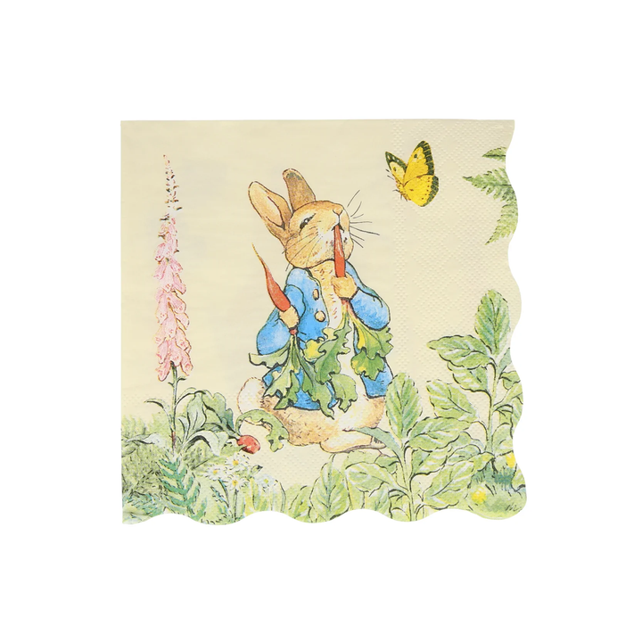 PETER RABBIT IN THE GARDEN LARGE NAPKINS Meri Meri Napkins Bonjour Fete - Party Supplies