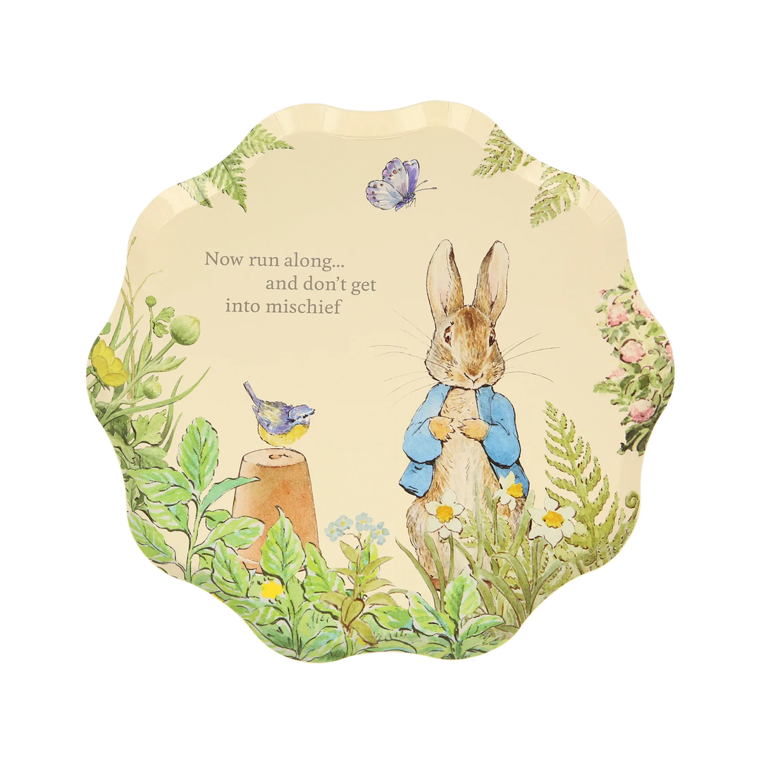 PETER RABBIT IN THE GARDEN SIDE PLATES Meri Meri Plates Bonjour Fete - Party Supplies