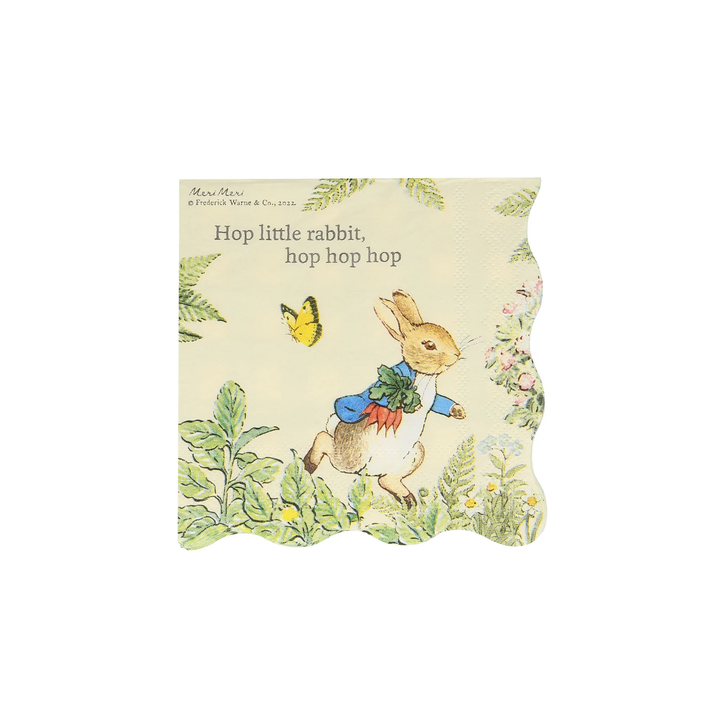 PETER RABBIT IN THE GARDEN SMALL NAPKINS Meri Meri Napkins Bonjour Fete - Party Supplies