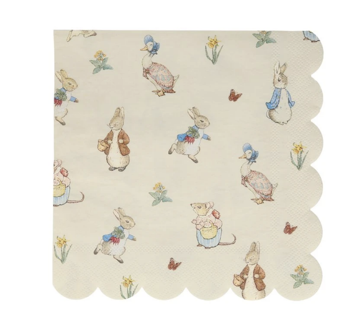 PETER RABBIT AND FRIENDS NAPKINS Meri Meri Napkins LARGE -6.5" Bonjour Fete - Party Supplies