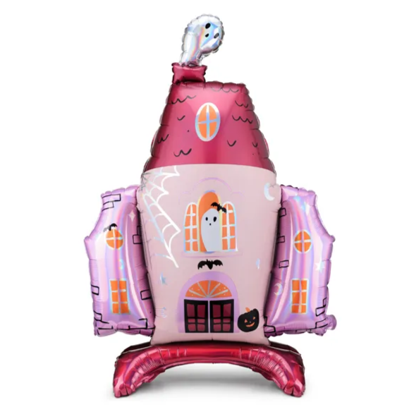 PINK HAUNTED HOUSE BALLOON Party Deco Halloween Balloons Bonjour Fete - Pastel Halloween Party Supplies