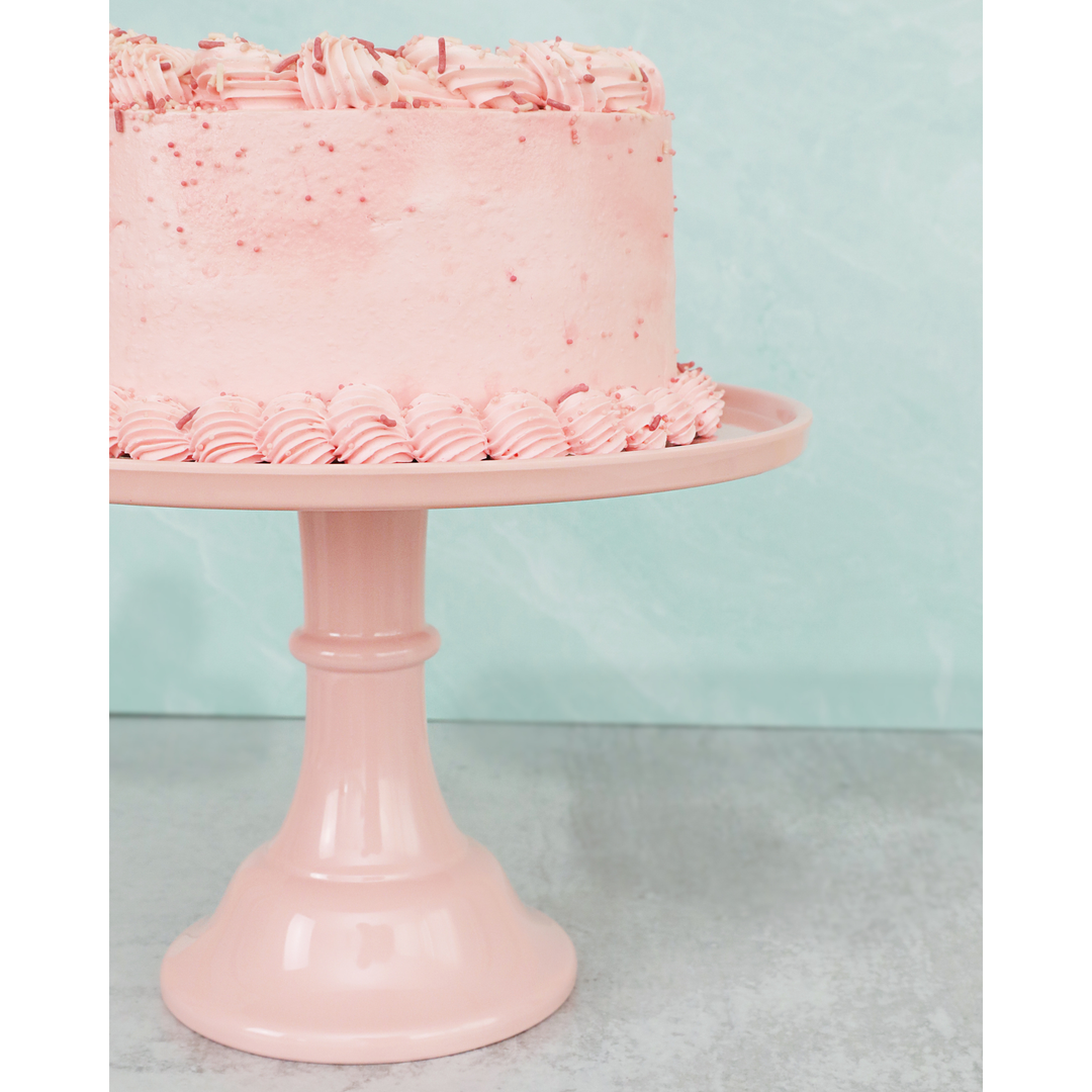 PEONY PINK MELAMINE CAKE STAND Joyeux Cake Stands Bonjour Fete - Party Supplies