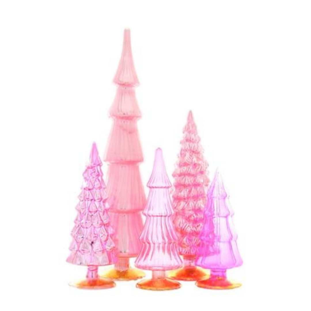 PINK GLASS HUE TREE Cody Foster Co. Decorative Trees Bonjour Fete - Party Supplies