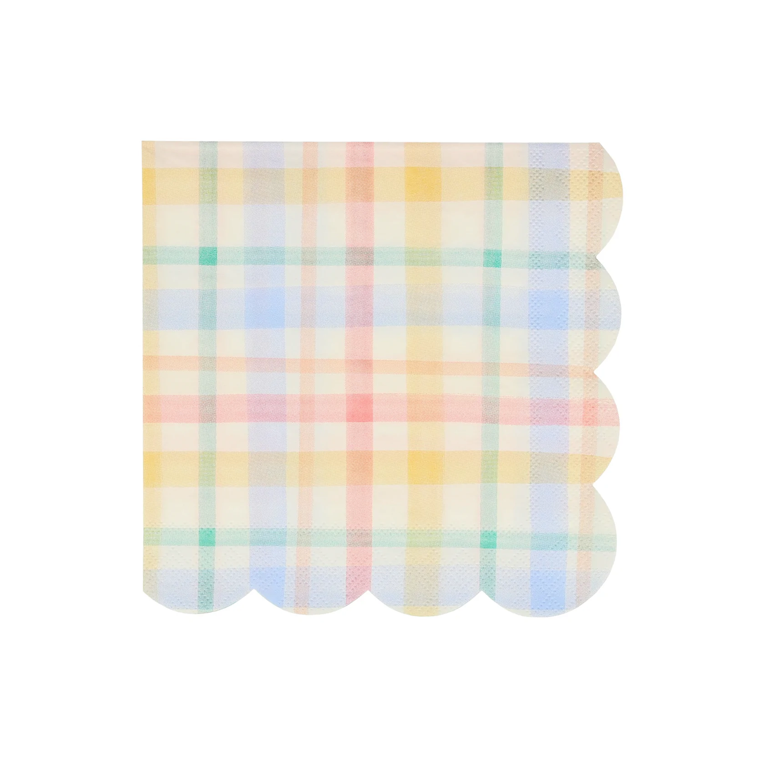 PLAID PATTERN NAPKINS Meri Meri Napkins Bonjour Fete - Party Supplies