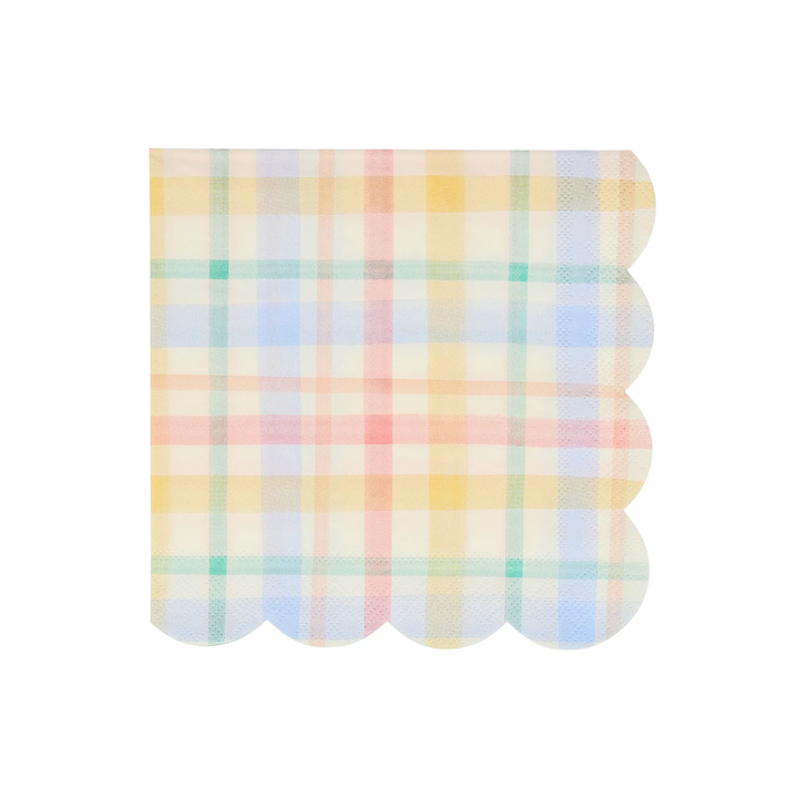 PLAID PATTERN NAPKINS Meri Meri Napkins Bonjour Fete - Party Supplies