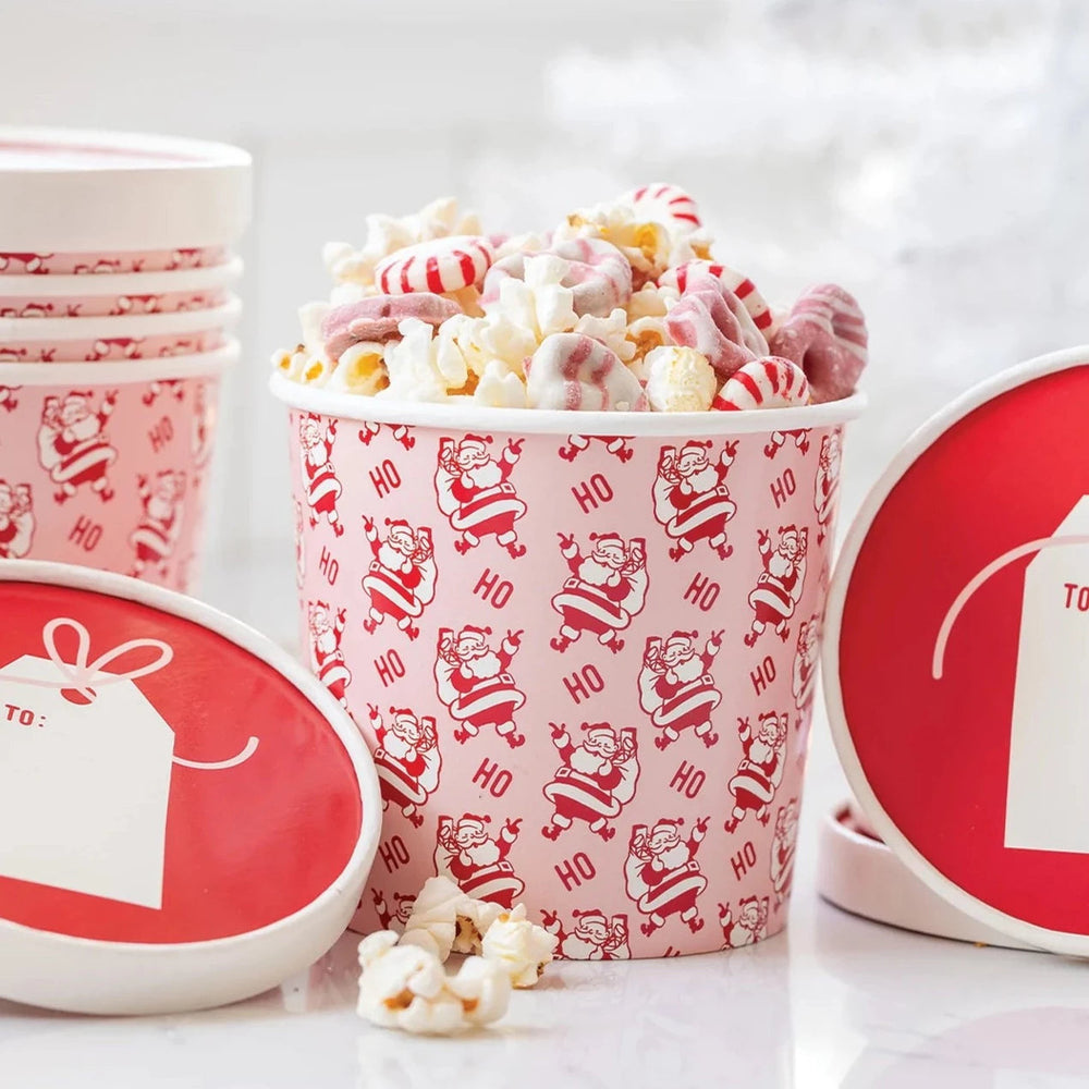 RETRO SANTA TAKE OUT TREAT CUPS My Mind’s Eye Christmas Holiday Party Supplies Bonjour Fete - Party Supplies