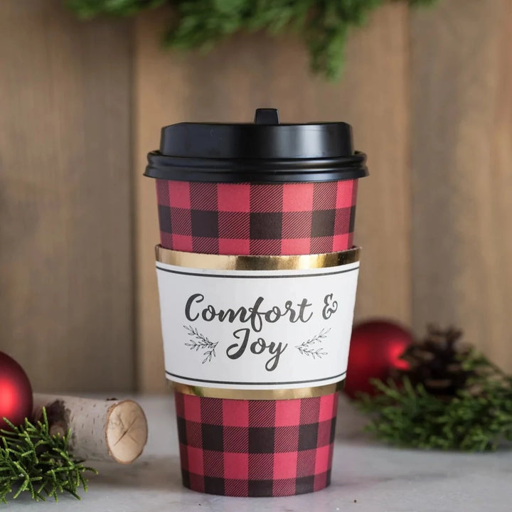 COMFORT & JOY COFFEE CUPS My Mind's Eye Bonjour Fete - Party Supplies