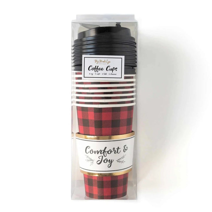 COMFORT & JOY COFFEE CUPS My Mind's Eye Bonjour Fete - Party Supplies