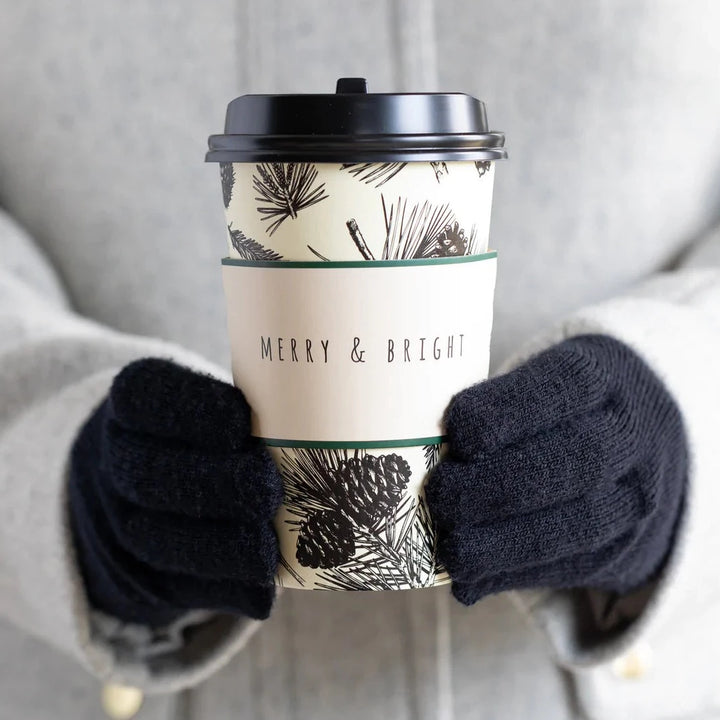 CHRISTMAS PINE COFFEE CUPS My Mind's Eye Bonjour Fete - Party Supplies