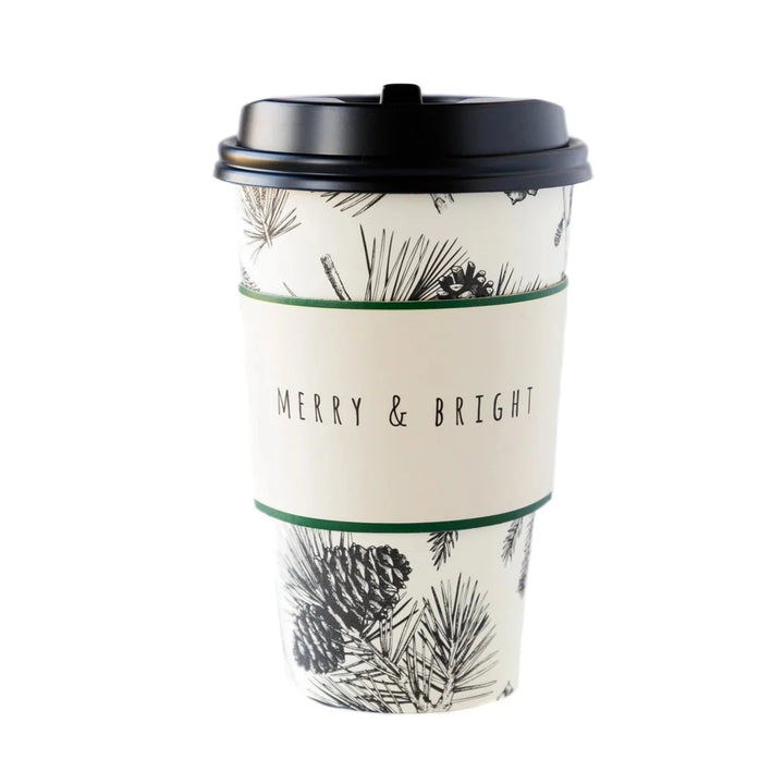 CHRISTMAS PINE COFFEE CUPS My Mind's Eye Bonjour Fete - Party Supplies