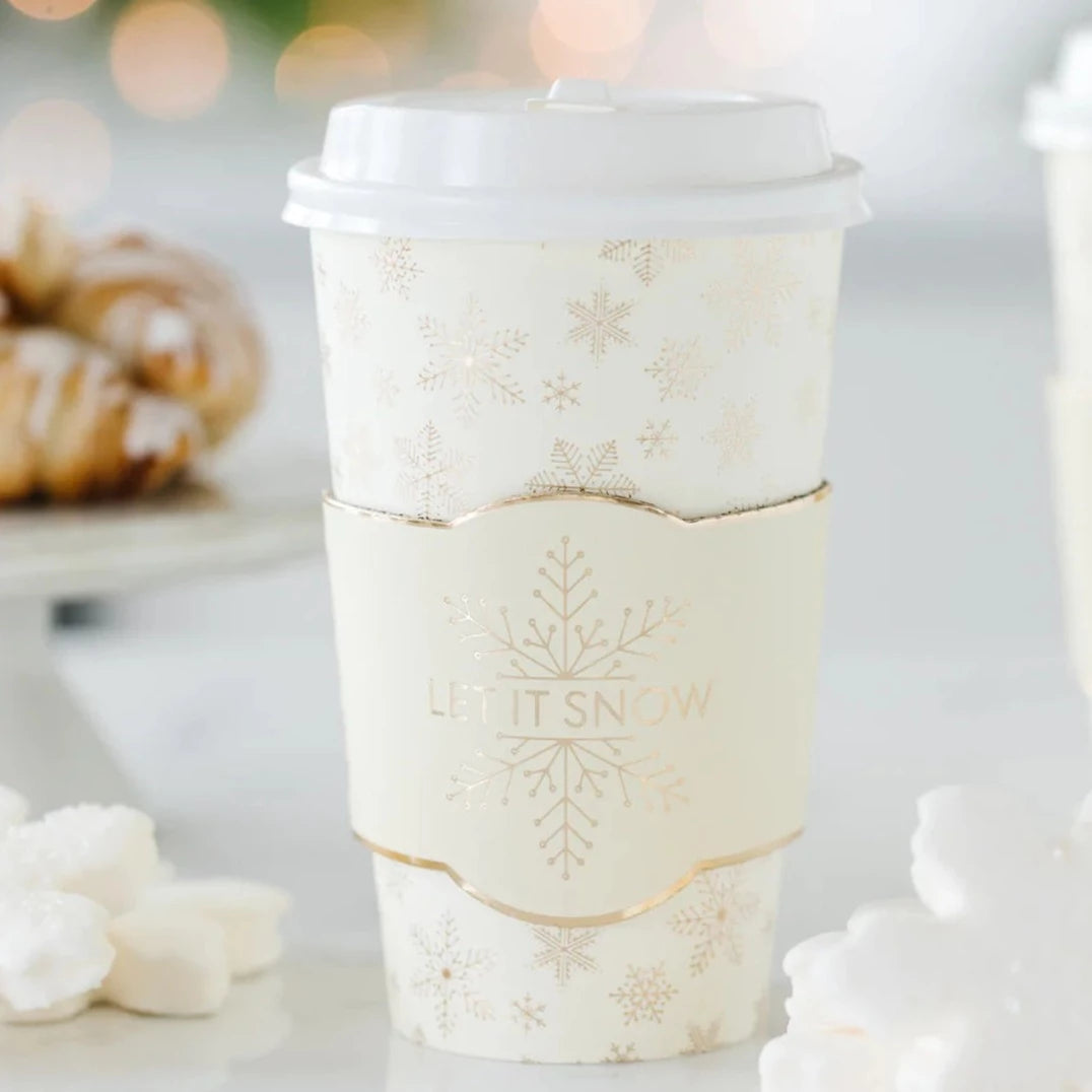 Let It Snow Coffee Cups Bonjour Fete Party Supplies Christmas Holiday Party Supplies