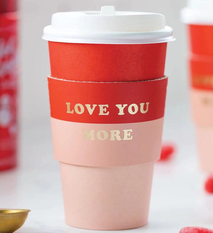 PLTG154 - Love You More Block To-Go Cups (8 ct) My Mind’s Eye 0 Faire Bonjour Fete - Party Supplies