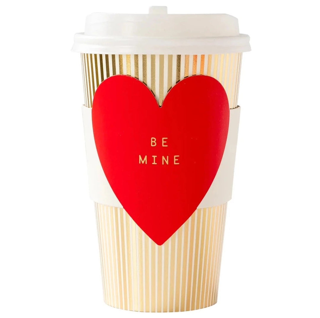 RED BE MINE HEART TO-GO CUPS My Mind’s Eye Valentine's Day Tableware Bonjour Fete - Party Supplies