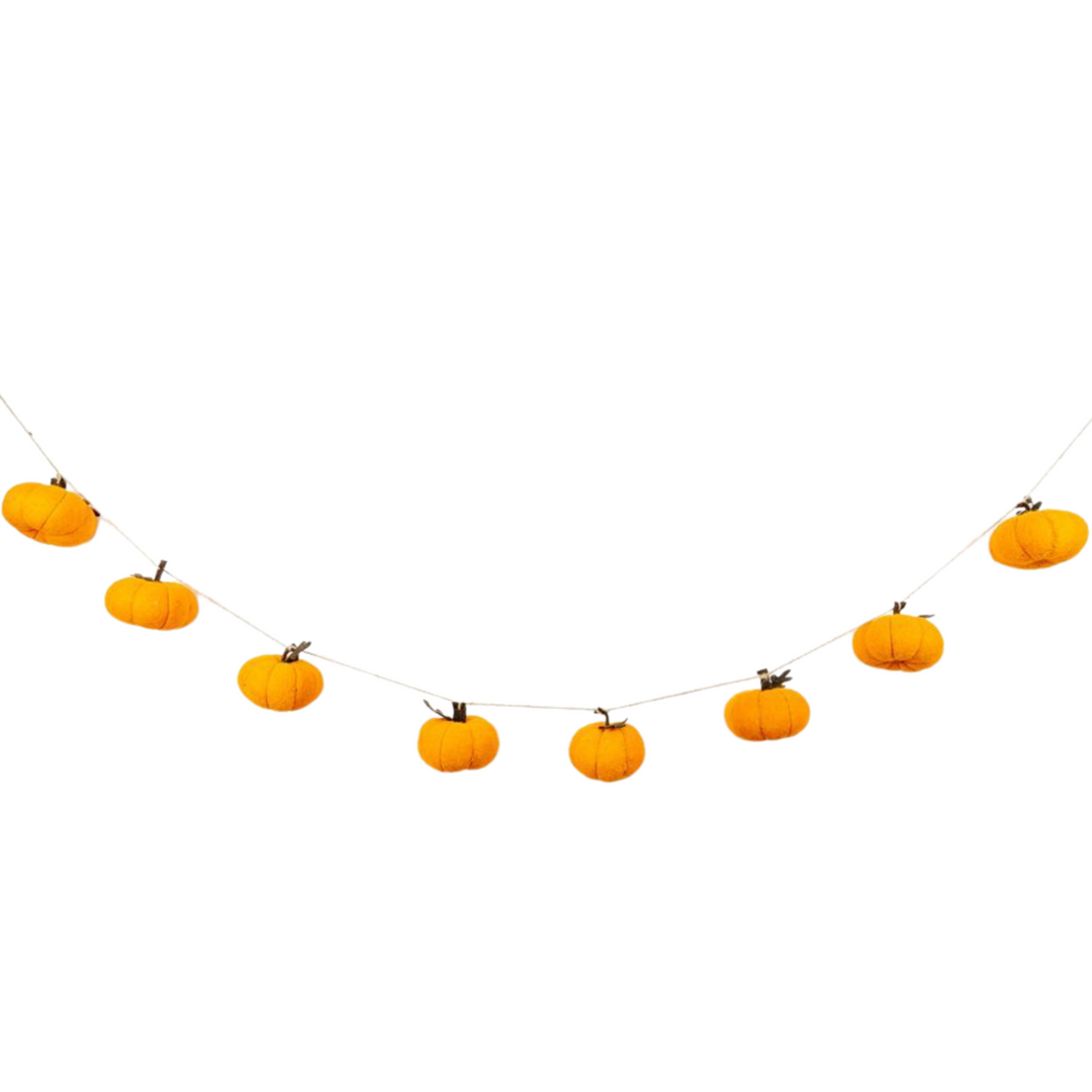 PUMPKIN FELT BALL GARLAND Adams & Co. Garlands & Banners Bonjour Fete - Party Supplies