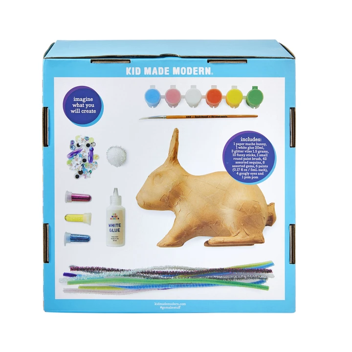 KID MADE MODERN PAPER MACHE BUNNY KIT Kid Made Modern Arts & Crafts Bonjour Fete - Party Supplies