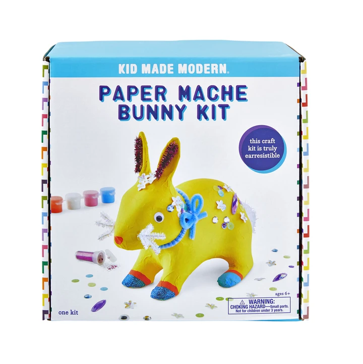 KID MADE MODERN PAPER MACHE BUNNY KIT Kid Made Modern Arts & Crafts Bonjour Fete - Party Supplies
