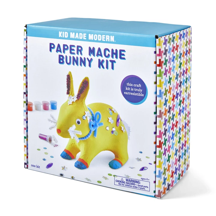KID MADE MODERN PAPER MACHE BUNNY KIT Kid Made Modern Arts & Crafts Bonjour Fete - Party Supplies