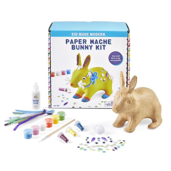 KID MADE MODERN PAPER MACHE BUNNY KIT Kid Made Modern Arts & Crafts Bonjour Fete - Party Supplies