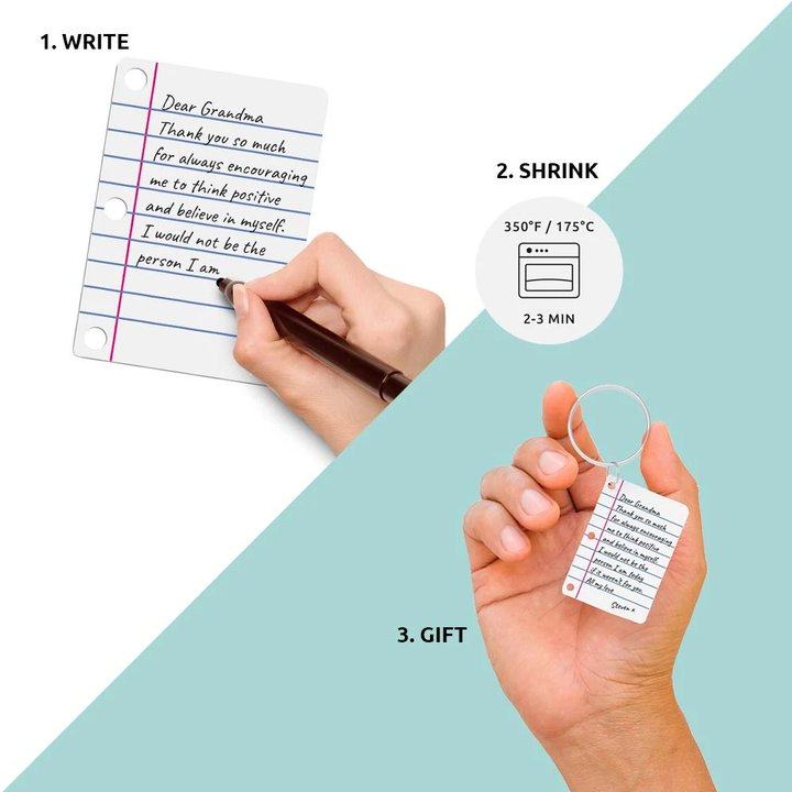 LITTLE LETTER SHRINK KEYRING KIT Pikkii Keychain Bonjour Fete - Party Supplies