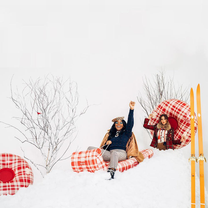 RETRO PLAID SNOW TUBE FUNBOY Christmas Activity Bonjour Fete - Party Supplies