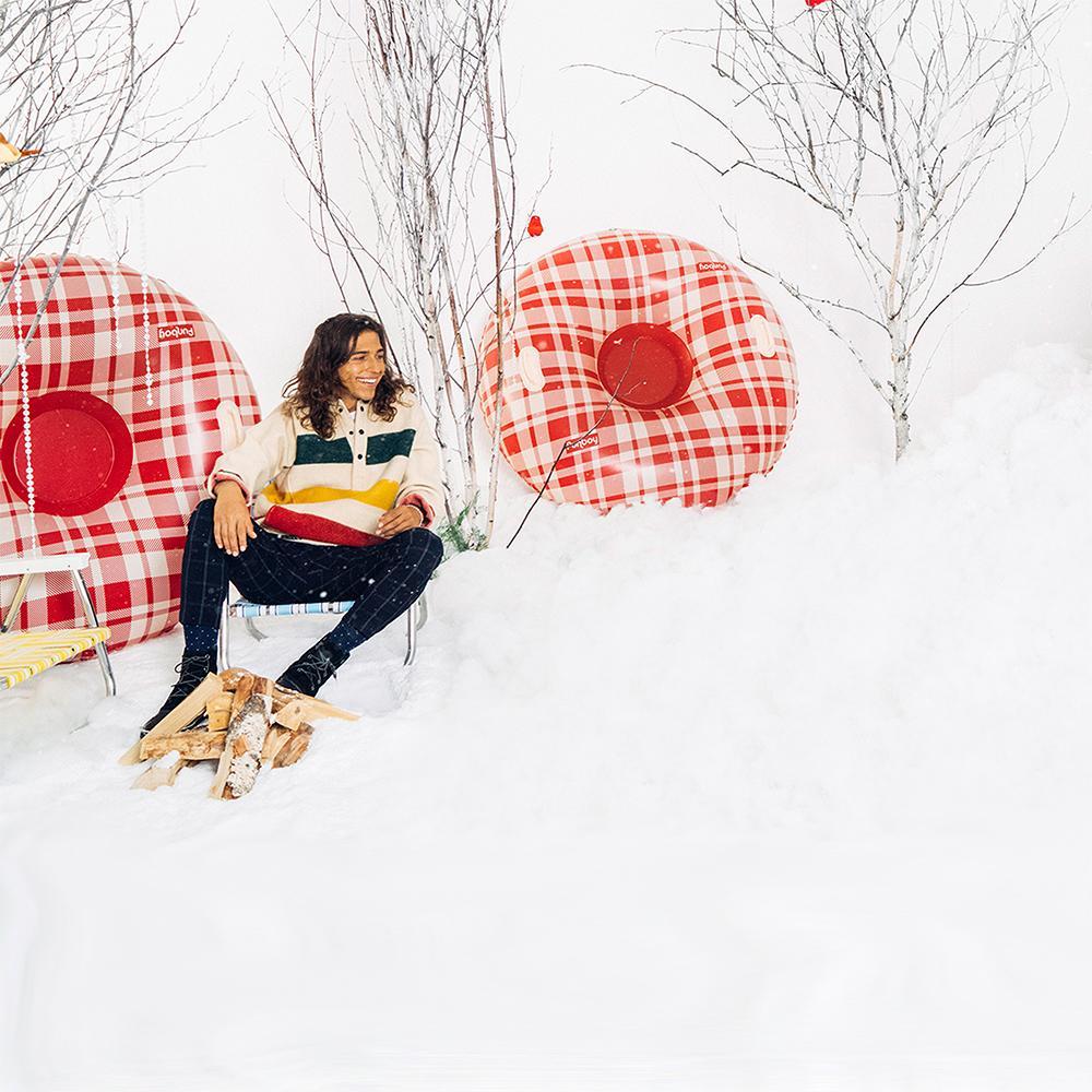 RETRO PLAID SNOW TUBE FUNBOY Christmas Activity Bonjour Fete - Party Supplies
