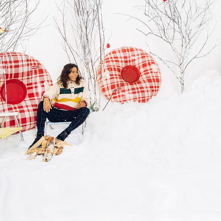 RETRO PLAID SNOW TUBE FUNBOY Christmas Activity Bonjour Fete - Party Supplies