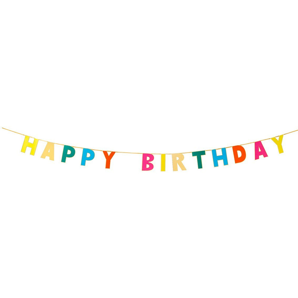 RAINBOW HAPPY BIRTHDAY GARLAND Talking Tables Garlands & Banners Bonjour Fete - Party Supplies